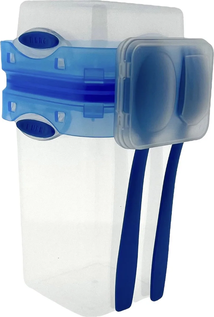 Push & Push Lunchbox Twinpack Met Bestek 230 & 650 ml van Tala in Blauw – productfoto