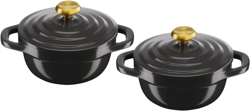 Air Mini Casserole Schaal Set (2 stuks) - 11cm Aluminium by Tefal in Grey – product photo