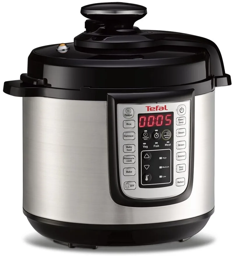 All-in-One CY505E - Multicooker - Slowcooker - Snelkookpan - 6L - Digital Timer de Tefal en Argent – photo produit