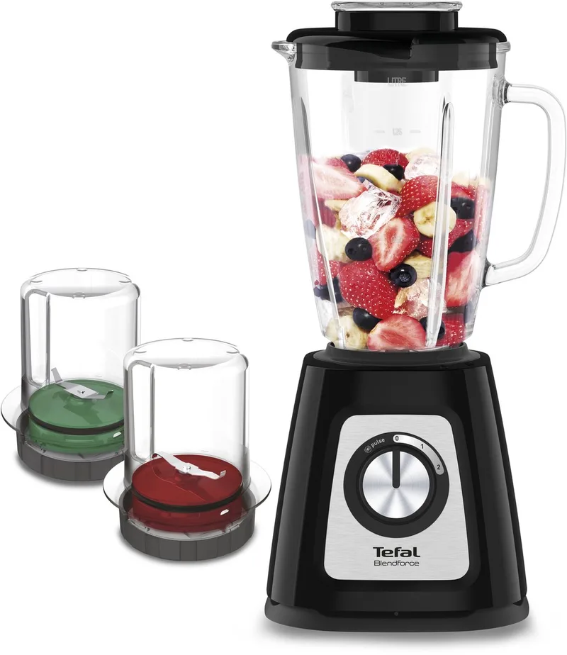 BlendForce II BL4388 - Blender - Glazen Kom - 1.25L - 800W - Voor Smoothies en Soepen fra Tefal i Sort – produktbillede