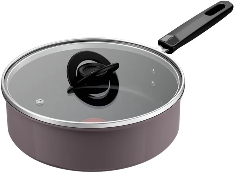 Ceramic Control Grey - Hapjespan - 24 cm - Keramisch - Inductie - Inclusief Deksel - PFAS vrij - Geschikt voor gebruik met metalen spatels de Tefal en Gris – photo produit