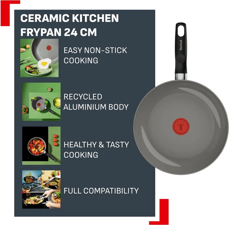 Ceramic Kitchen keramische koekenpan 24 cm - Inductie by Tefal in Black – product photo