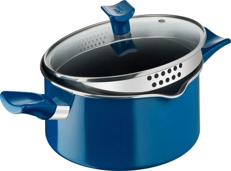 Chefclub Pannenset - Braadpan - Kookpan - Keukenmes - Snijplanken - Pannen - G804S404 de Tefal en Bleu – photo produit 5 sur 5