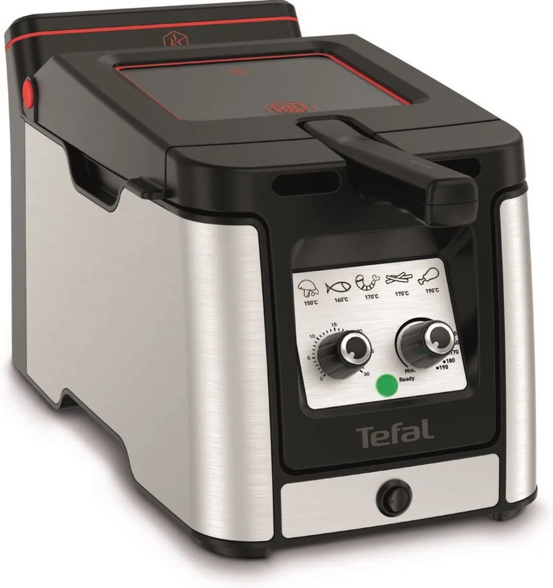 Clear Duo FR600D - Frituurpan - 3.5L - 2000W - Koude Zone - Met kijkvenster - Anti-geurfilter - RVS van Tefal in Zwart – productfoto