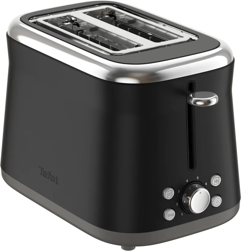 Collection TT7208 Broodrooster - 8 Bruiningsniveaus - Extra Brede Sleuven - Zwart - Voor Grote Sneetjes von Tefal in Schwarz, Silber – Produktfoto