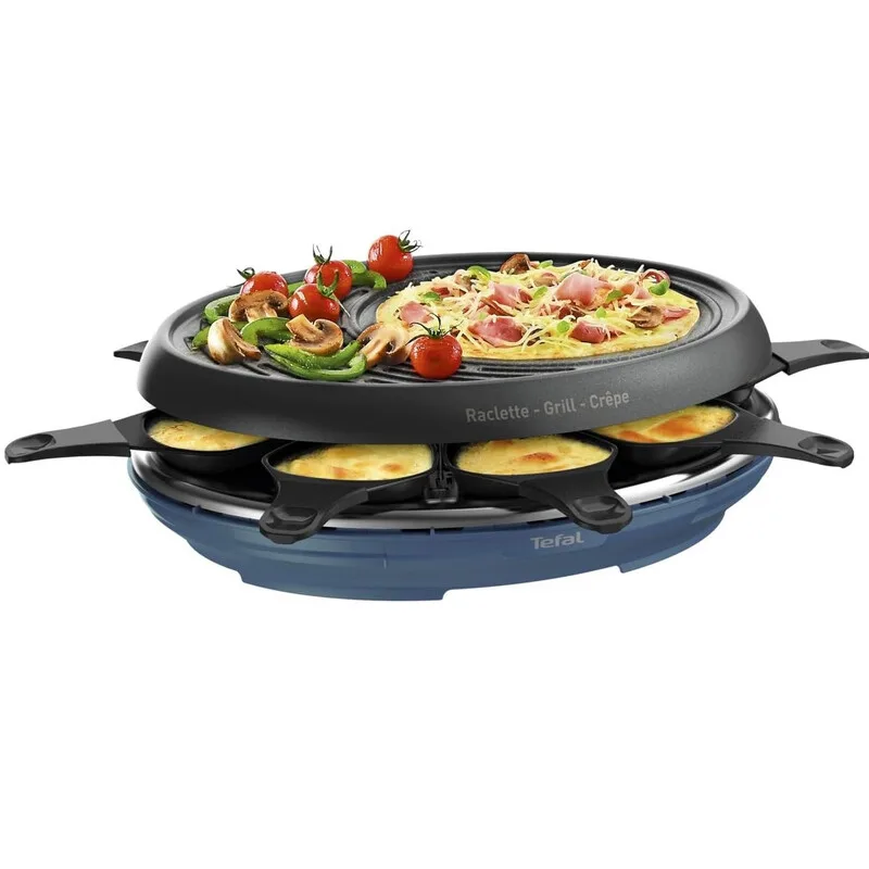 Colormania Appareil à Crêpes Électrique et Gril Raclette 8 Personnes avec 8 Mini Poêles Noir van Tefal – productfoto