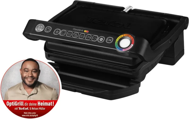 Contactgrill OptiGrill GC7058 von Tefal in Schwarz – Produktfoto