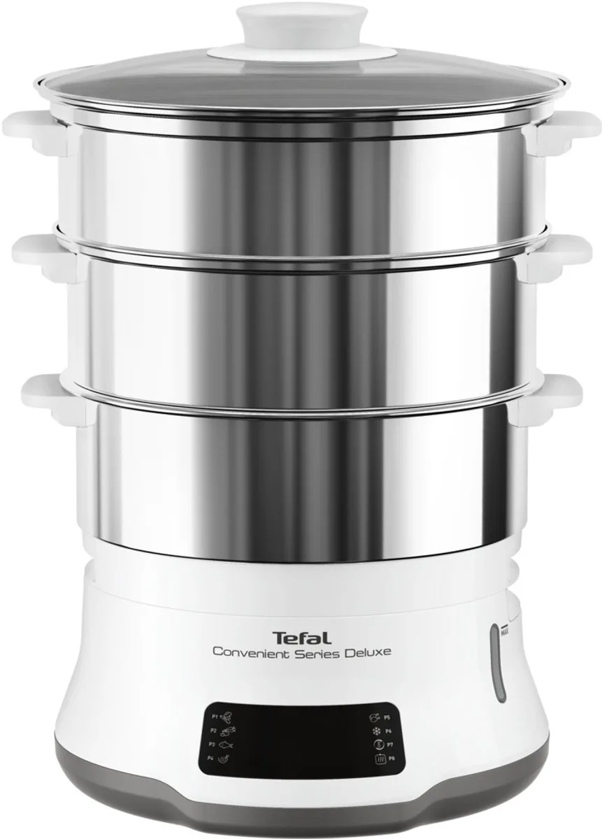 Convenient Series Deluxe VC502D - Stoomkoker - 3 Schalen - Timer - 900W van Tefal in Rvs – productfoto