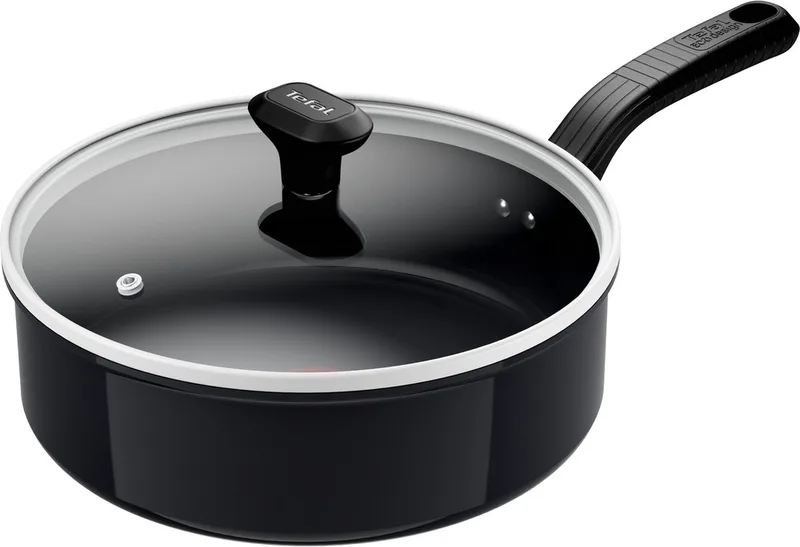 Cook & Change Keramische Hapjespan 24 cm met deksel - PFAS-vrij - Inductie - Lichtgewicht de Tefal en Noir – photo produit