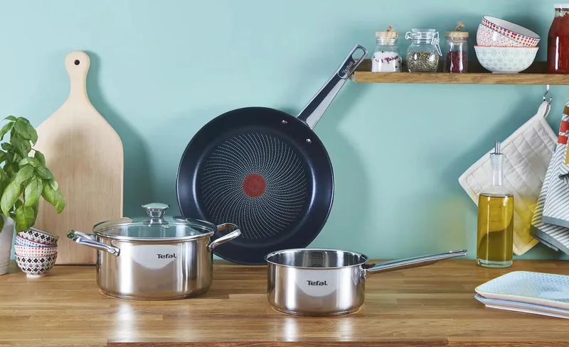 Cook Eat 3-delige kookset (koekenpan 28 cm, steelpan 16 cm, kookpan 20 cm) by Tefal in Roestvrijstaal – product photo 5 of 5