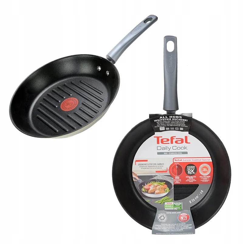 Daily Cook Grillpan 26 cm - Anti-aanbak, Inductie von Tefal in Silber – Produktfoto