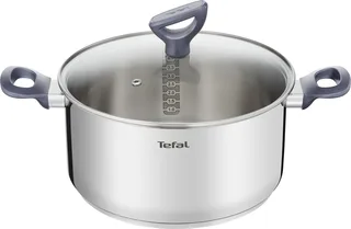Daily Cook Steelpan 24 cm – 4.5 Liter – Met Deksel – Roestvrij Staal – Geschikt voor Inductie – Vaatwasserbestendig – Zilver von Tefal in Roestvrijstaal – Produktfoto 1 von 5