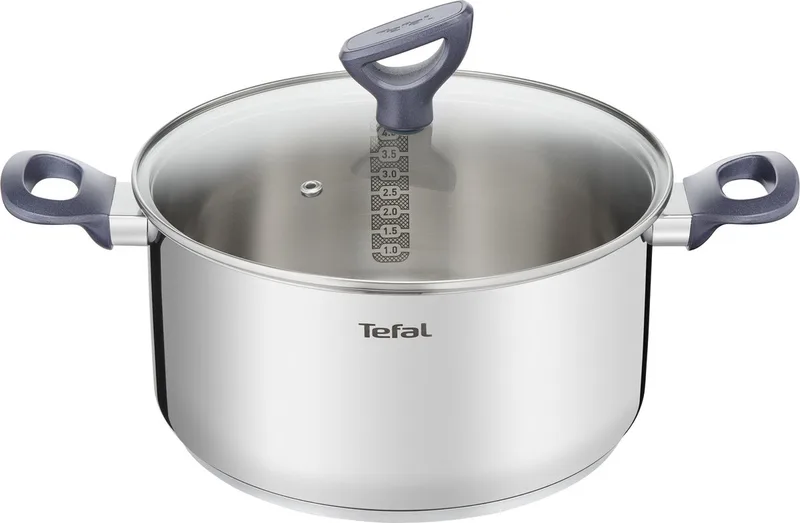 Daily Cook Steelpan 24 cm – 4.5 Liter – Met Deksel – Roestvrij Staal – Geschikt voor Inductie – Vaatwasserbestendig – Zilver von Tefal in Roestvrijstaal – Produktfoto 1 von 5
