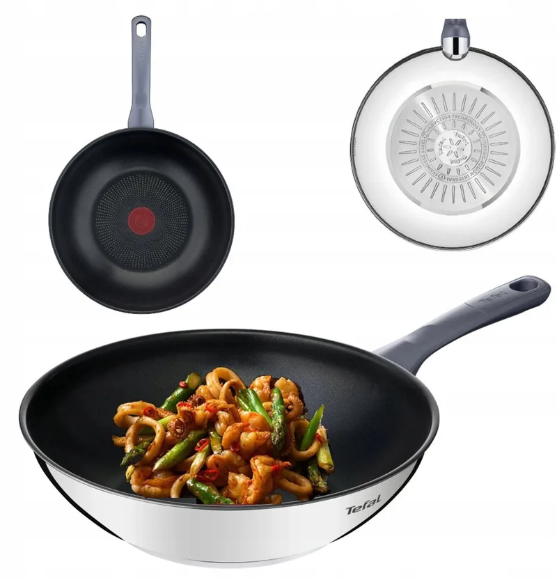 Daily Cook Wok 28 cm - Anti-aanbak, Titanium, Inductie by Tefal in Black – product photo
