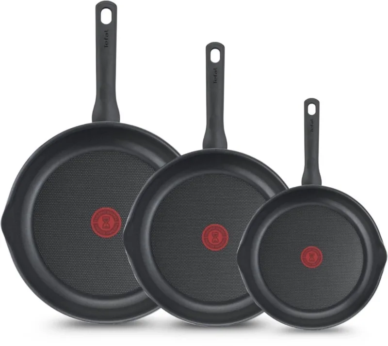 Day by Day On Koekenpannenset - 20/24/28cm - Niet geschikt voor Inductie - Anti-aanbaklaag - Schenktuiten - Aluminium by Tefal in Black – product photo