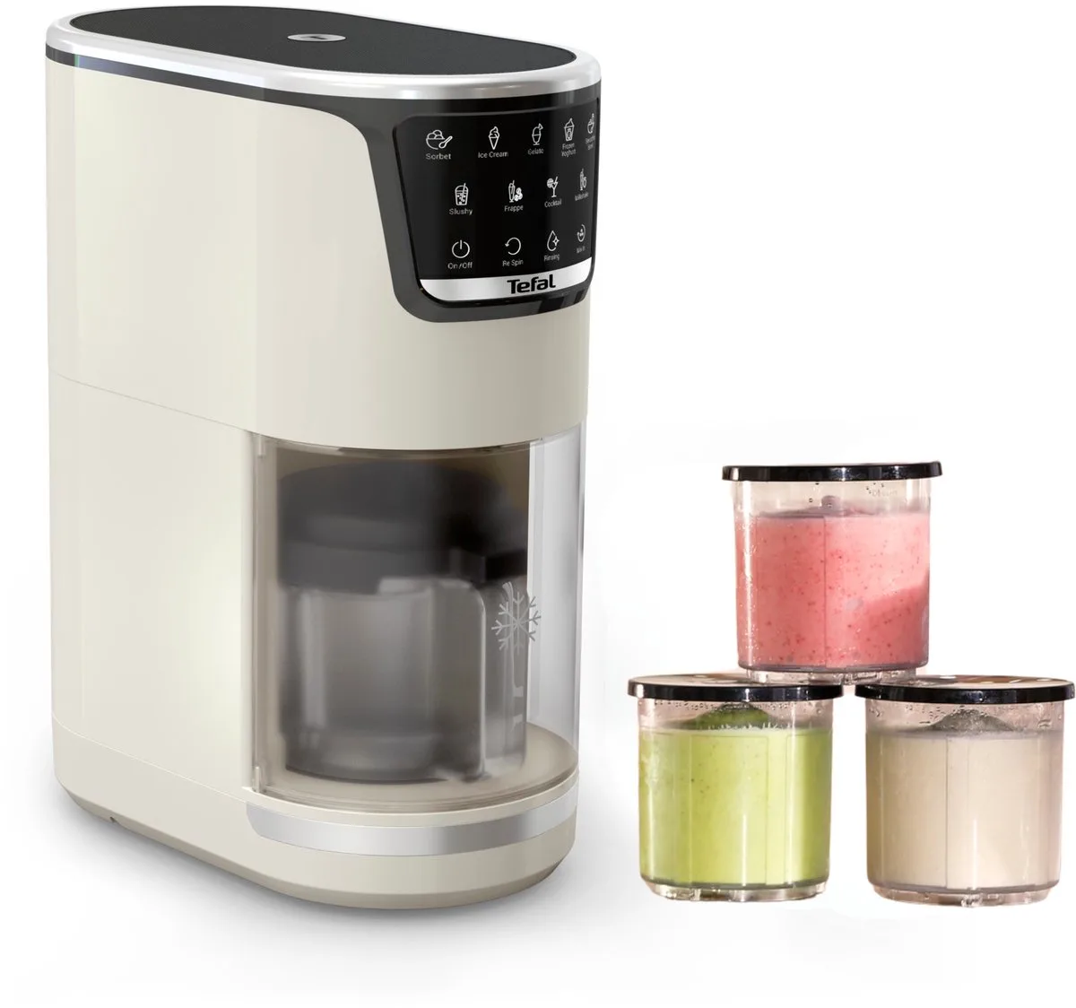 Dolci IG602A - IJsmachine - 10 Programma's - 1.4L - Automatisch spoelprogramma - Geschikt voor Sorbet en Roomijs van Tefal in Créme – productfoto