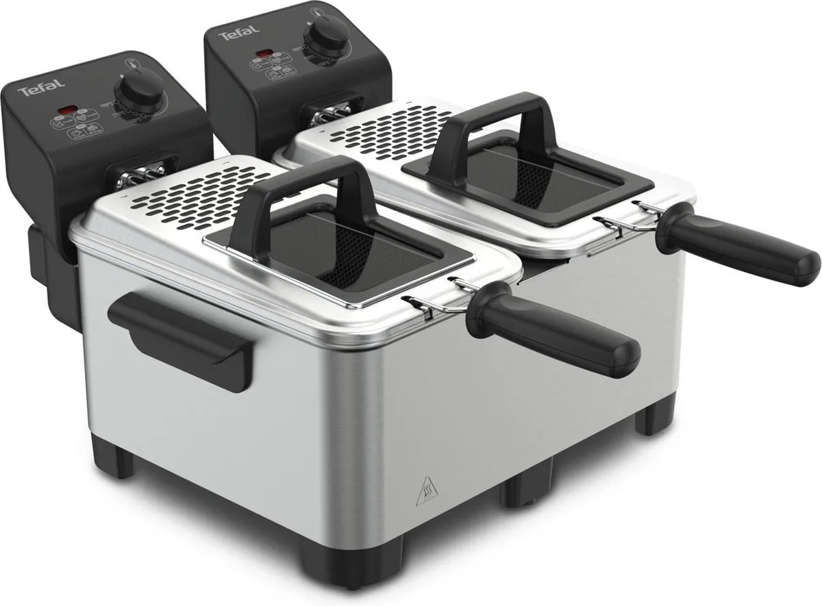 Double Pro FR3610 - Dubbele Frituurpan - 7 L - Koude Zone - Anti-geurfilter - Makkelijk Schoonmaken - 3600W by Tefal in Rvs – product photo