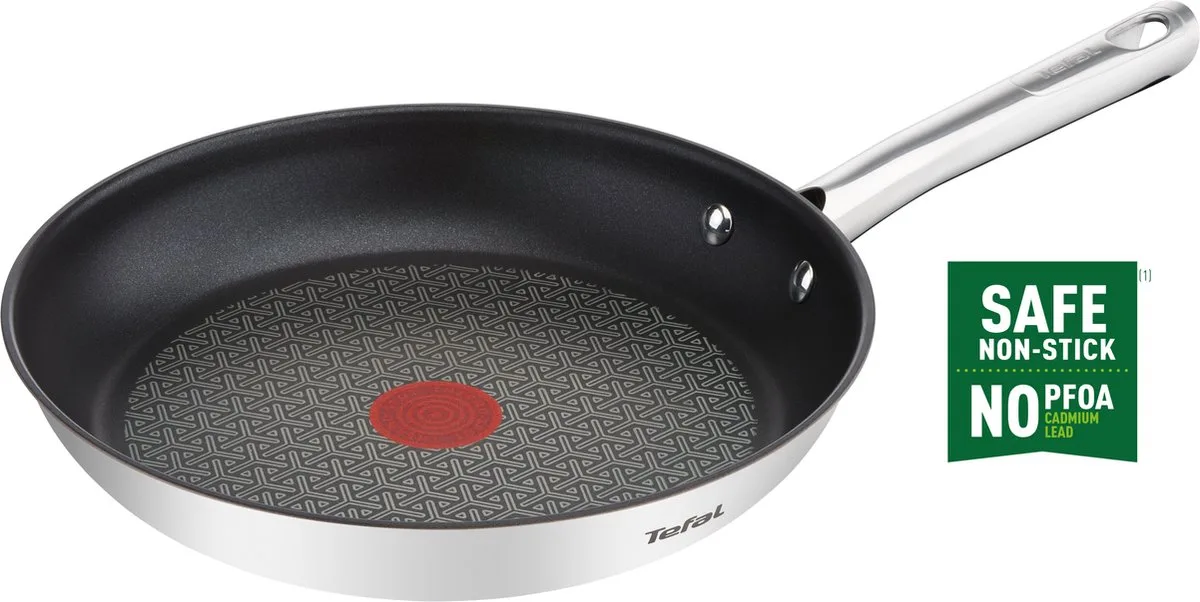Duetto Inductie Koekenpan RVS 32 cm van Tefal in Roestvrij staal – productfoto