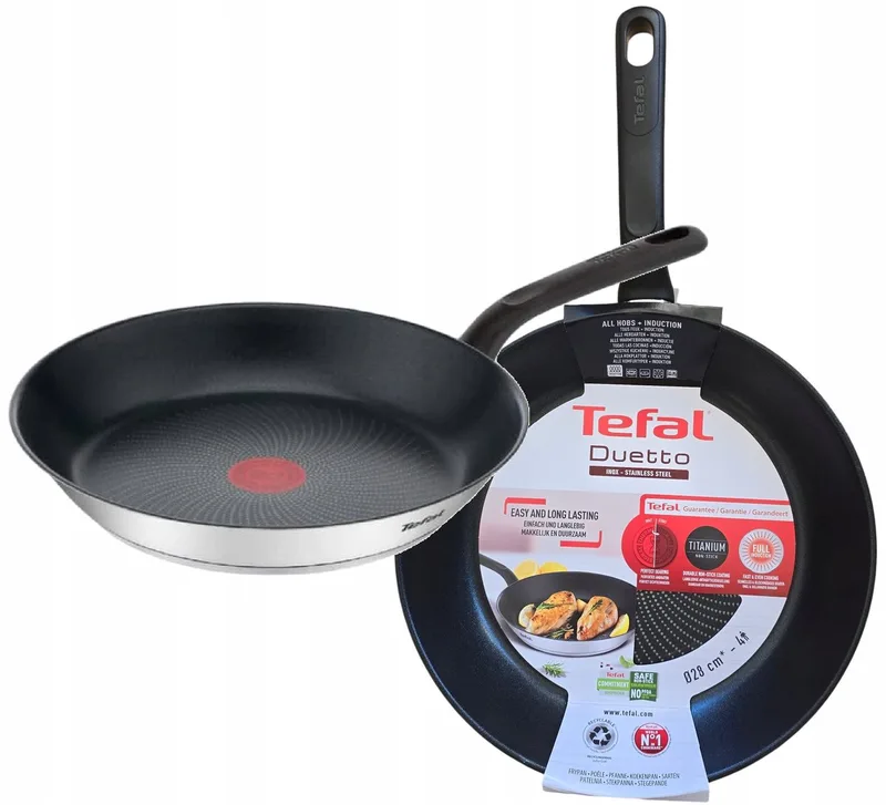 Duetto Inox Koekenpan 28 cm - Geschikt voor Inductie von Tefal in Silber – Produktfoto
