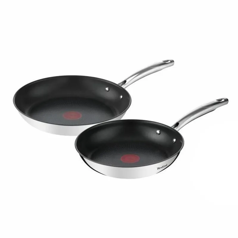 Duetto koekenpannen - Set van 2 - 24/28 cm - Inductie, Roestvrijstalen buitencoating - Antibaklaag de Tefal en Gris – photo produit 1 sur 3