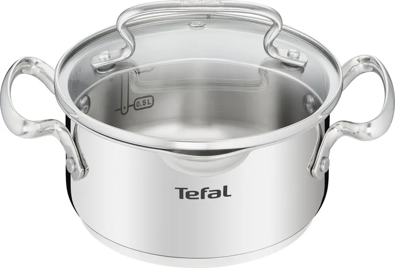 Duetto Kookpan 16 cm – Met Deksel – Roestvrij Staal – Geschikt voor Inductie – Vaatwasserbestendig – Zilver de Tefal en Roestvrijstaal – photo produit