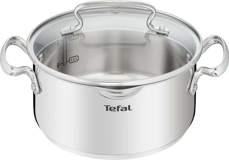 Kochtopf Duetto+ mit Deckel von Tefal in Roestvrijstaal – Produktfoto