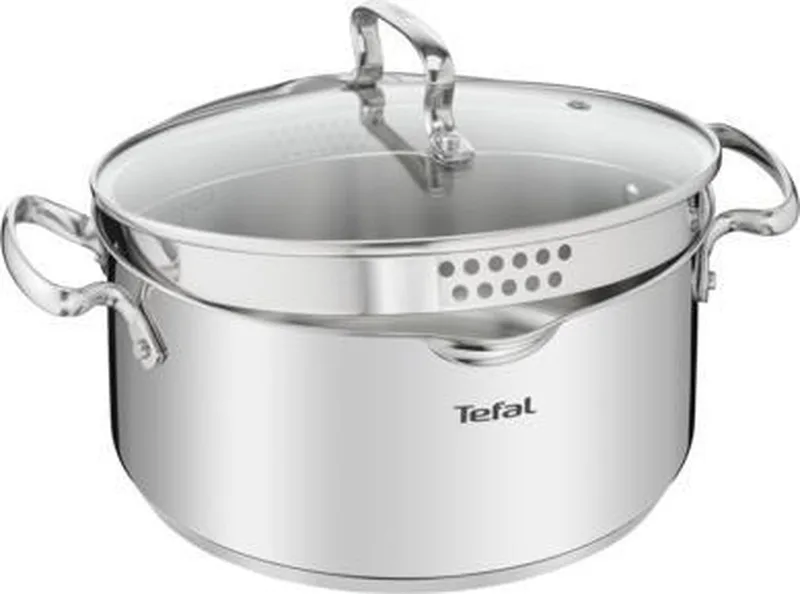 Duetto+ Kookpan - 24 -Rond - Roestvrijstaal de Tefal en Argent – photo produit