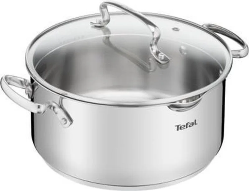 Duetto+ Kookpan - Rond - 18 cm- Roestvrijstaal - Met Deksel by Tefal in Silver – product photo