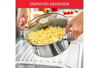Duetto Kookpannenset 5-delig - RVS - Inductie - Afgietdeksel & Schenkrand de Tefal en Argent – photo produit 3 sur 5