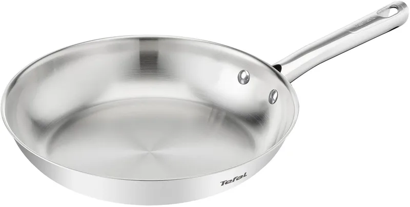 Duetto On B8660434 – Braadpan – 24cm – Inductiegeschikt – Knapperig bakresultaat – Premium roestvrij staal – Geklonken handgrepen – Koekenpan de Tefal en Argent – photo produit 1 sur 2