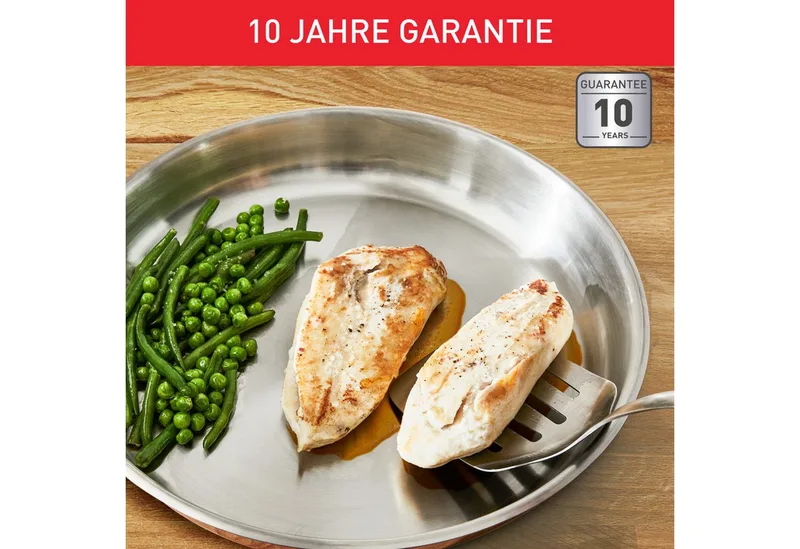 Duetto On B866S234 – Set van 2 braadpannen – Pannenset 24/28 cm – Knapperig bakresultaat – Premium roestvrij staal – Inductiegeschikt – Geklonken handgrepen – koekenpannen van Tefal in Zilver – productfoto 3 van 3