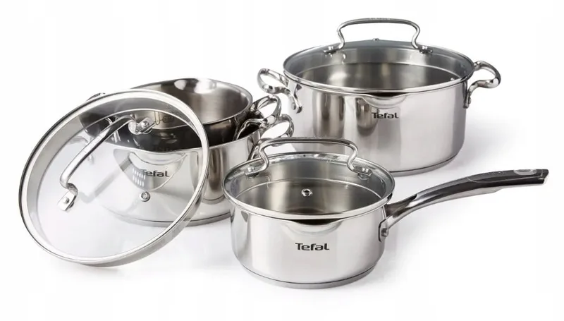 Duetto+ Pannenset 7-delig RVS - Geschikt voor Inductie by Tefal in Chrome – product photo