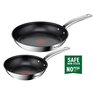 Duetto+ Pannenset - Koekenpannen - Ø20/26cm - Geschikt voor alle warmtebronnen - Anti-aanbaklaag - RVS von Tefal in Roestvrijstaal – Produktfoto 2 von 5