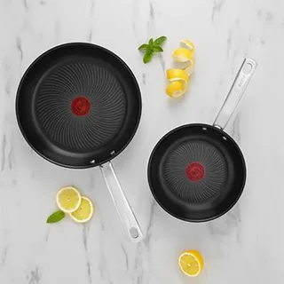 Duetto+ Pannenset - Koekenpannen - Ø20/26cm - Geschikt voor alle warmtebronnen - Anti-aanbaklaag - RVS von Tefal in Roestvrijstaal – Produktfoto 4 von 5
