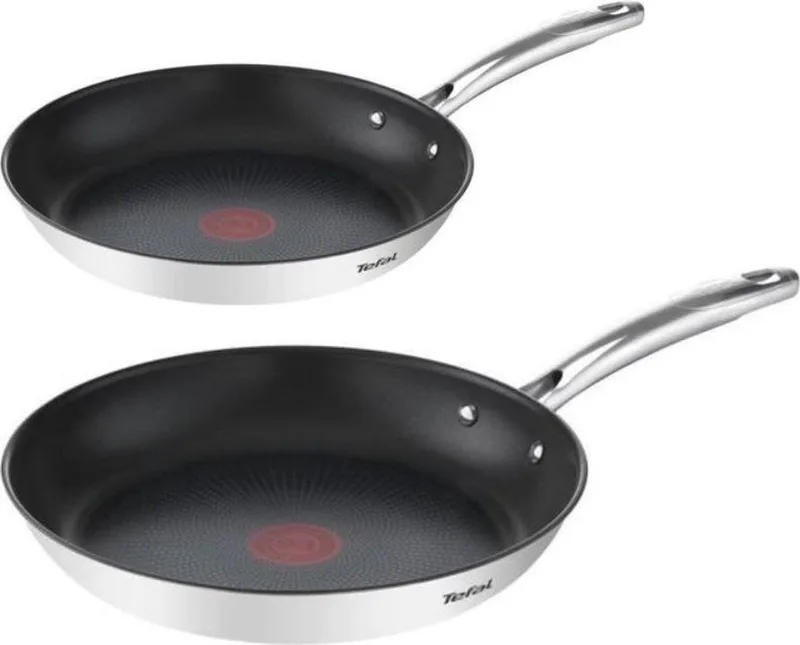 Duetto+ Pannenset - Koekenpannen - Ø20/26cm - Geschikt voor alle warmtebronnen - Anti-aanbaklaag - RVS von Tefal in Roestvrijstaal – Produktfoto 1 von 5