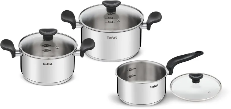 E308S674 pannenset - Populair & Functioneel de Tefal en Roestvrijstaal – photo produit 1 sur 6