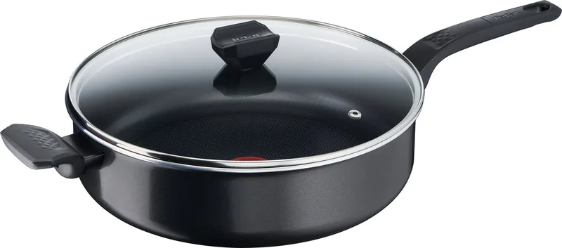Easy Cook & Clean Hapjespan met Deksel - Ø28cm - Niet geschikt voor Inductie - Anti-aanbaklaag - Aluminium by Tefal in Black – product photo