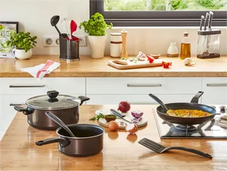 Easy Cook & Clean - Koekenpannenset - Ø24 en Ø28 cm - Niet Geschikt voor Inductie - Anti-aanbaklaag - Aluminium von Tefal in Schwarz – Produktfoto 3 von 5