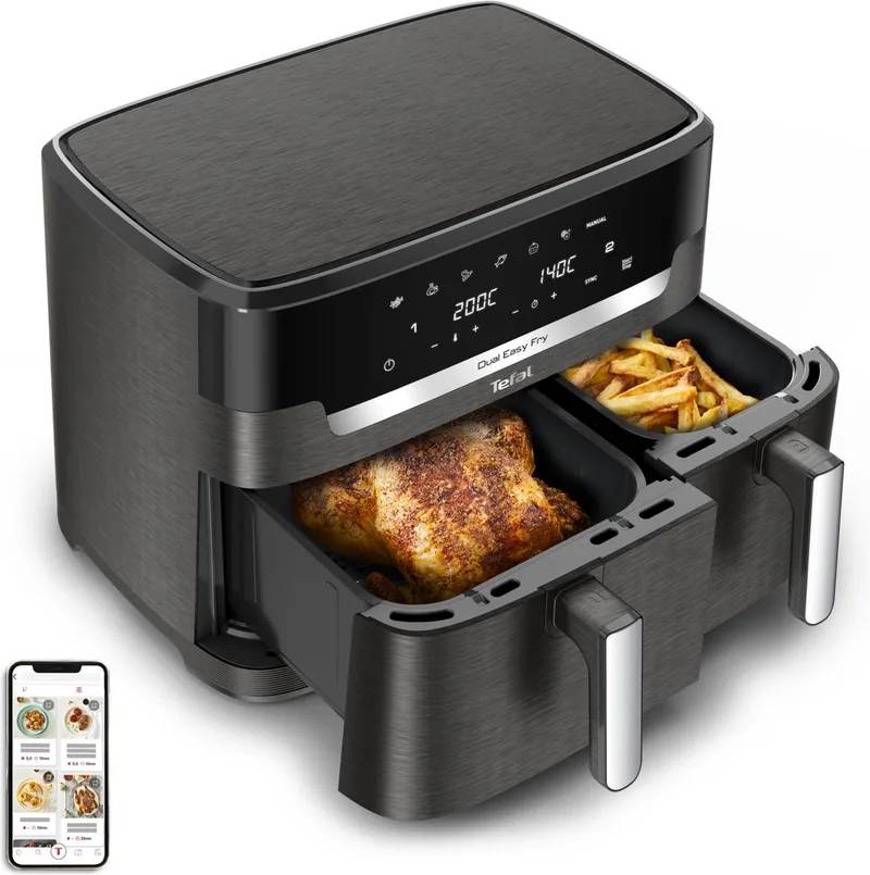 Easy Fry Dual XXL - EY942H - Dubbele heteluchtfriteuse - Airfryer de Tefal en Gris – photo produit