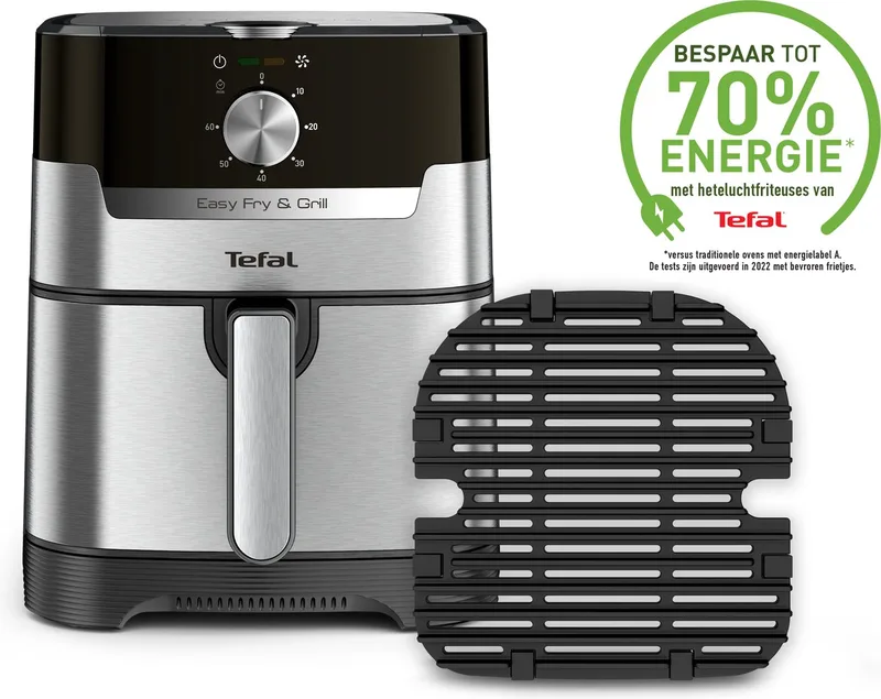 Easy Fry & Grill 2-in-1 EY501D - Heteluchtfriteuse - Grill - XL by Tefal in Roestvrijstaal – product photo