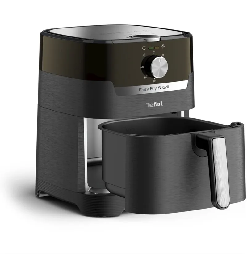 Easy Fry & Grill EY5018 - 2-in-1 Airfryer & Grill 4.2L - 1550W - Gegoten Aluminium Grillrooster - Voor 4 Personen de Tefal en Noir – photo produit