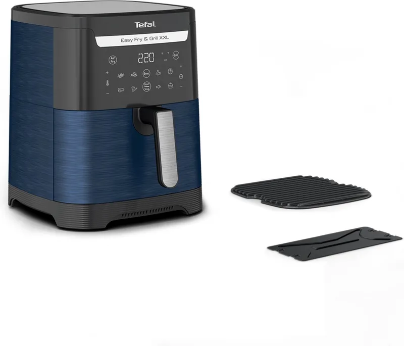 Easy Fry & Grill EY8014 XXL 6,5L - 2-in-1 Heteluchtfriteuse met Uitneembare Verdeler - Airfryer met 8 Automatische Kookprogramma's - Grote Airfryer van Tefal 1830W - Digitaal Display - Met Anti Aanbaklaag by Tefal in Blue – product photo