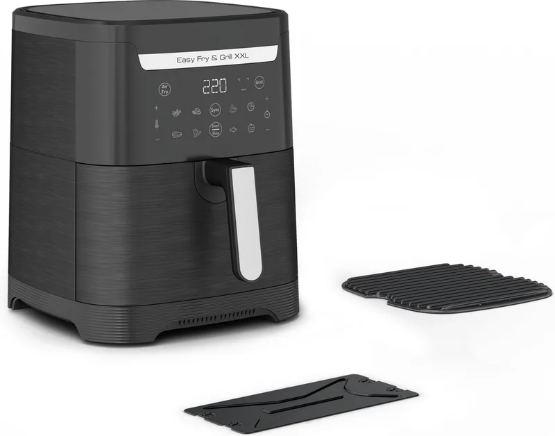 Easy Fry & Grill XXL EY8018 - 2-in-1 Airfryer & Grill - 6.5L - FlexCook - 8 Programma's - Voor 8 Personen de Tefal en Noir – photo produit