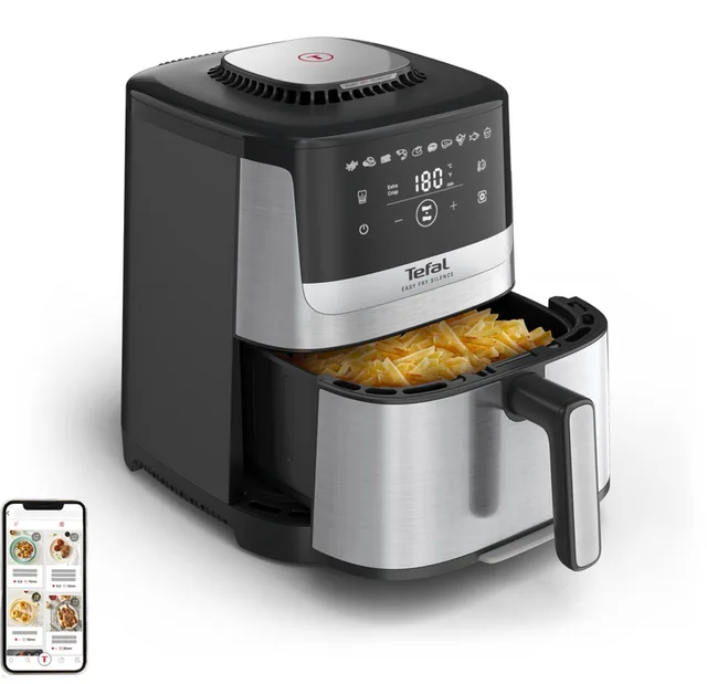 Easy Fry Silence Deluxe EY552D - Stille Airfryer 5L - Silent Technology - Extra-Crisp - 55% Sneller - Voor 6 Personen