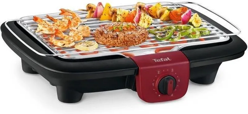 Easygrill Adjust BG90E5 - Elektrische barbecue / Tafel barbecue de Tefal en Noir, Rouge – photo produit
