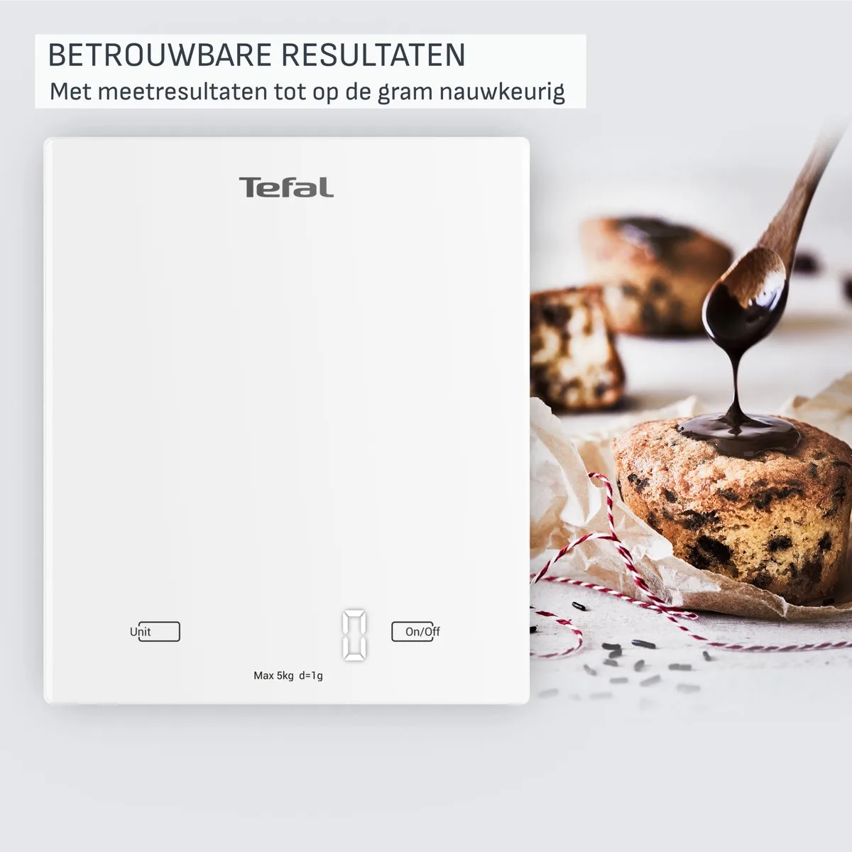 Essential BC5504 - Digitale Keukenweegschaal - Compact - Max. 5 kg - Precisie Weegschaal by Tefal in Blue – product photo