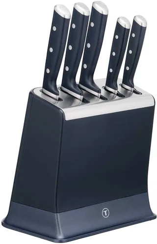EverSharp K297S644 - Messenset - 5-delig - Messenblok met Geïntegreerde Slijper - Zelfslijpend - RVS by Tefal in Roestvrijstaal – product photo 1 of 5