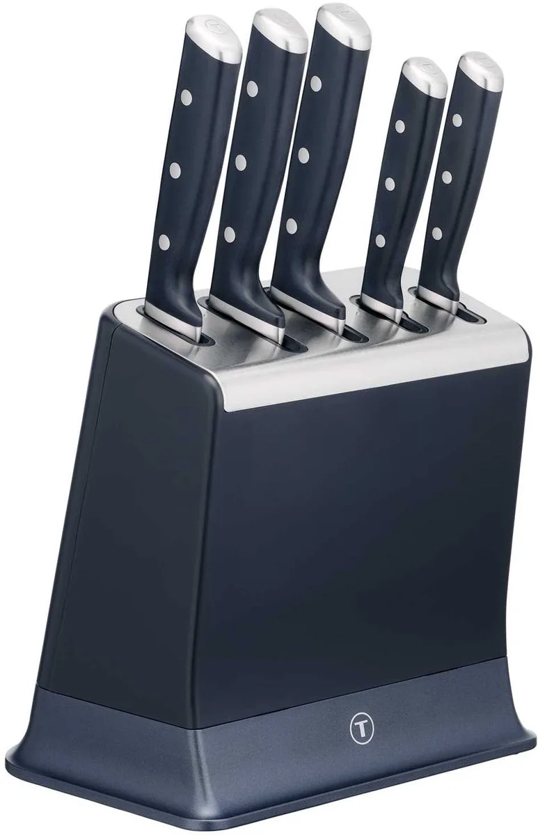 EverSharp K297S644 - Messenset - 5-delig - Messenblok met Geïntegreerde Slijper - Zelfslijpend - RVS by Tefal in Roestvrijstaal – product photo 1 of 5