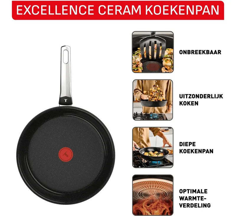 Excellence keramische koekenpan 24cm by Tefal in Silver – product photo