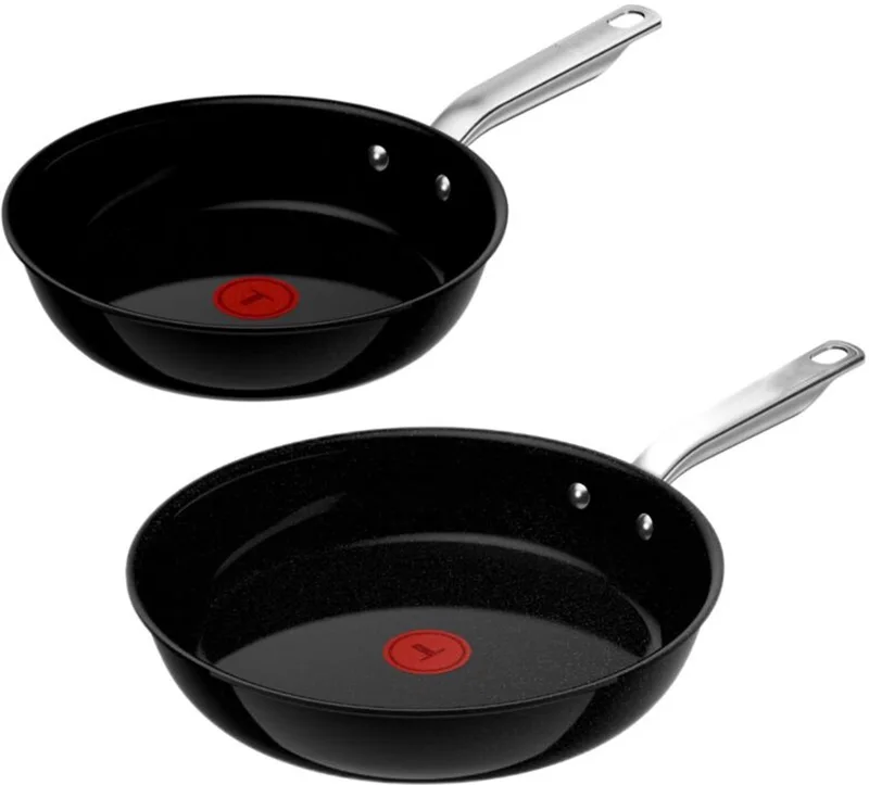 Experience Ceram Keramische Pannenset 24/28 cm - PFAS-vrij - Krasbestendig door Fusion Core - Inductie & Oven geschikt (250°C) - Geschikt voor metalen spatels von Tefal in Grau – Produktfoto